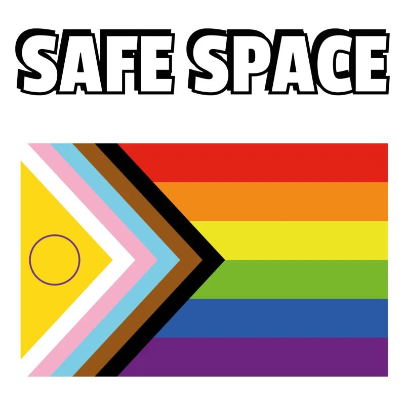 SAFE SPACE Drapeau de progrès de la fierté inclusive