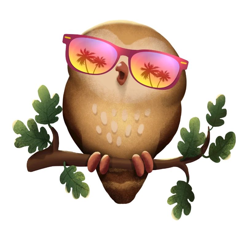 Eule mit Sonnenbrille Sommer