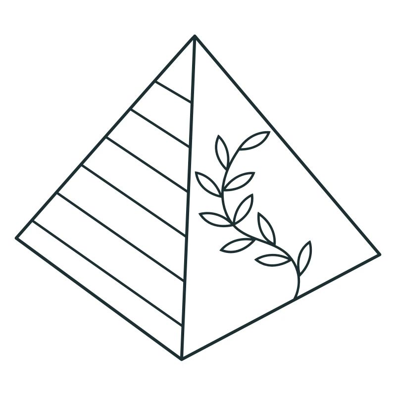 Pyramide mit Blumenbewuchs