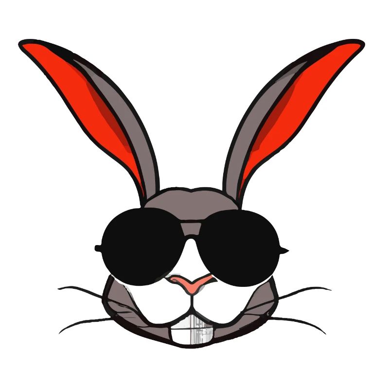 Rabbit with sunglasses Rabbit's head Gift idea