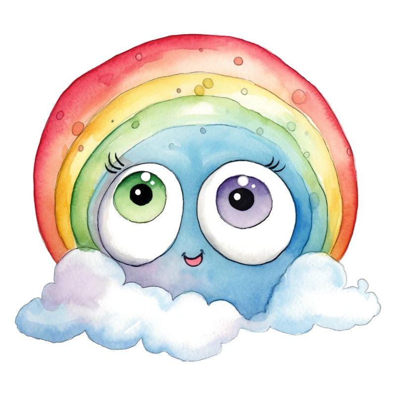 Rainbow Watercolor Drawing