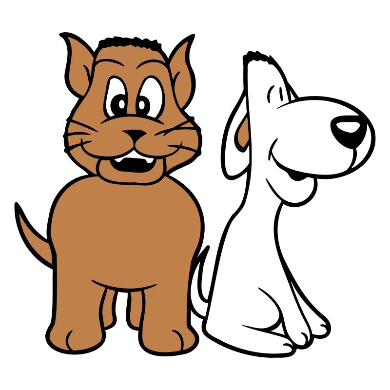 Chien Chat Deux Amis Équipe Chaton 2 Duo Équipage