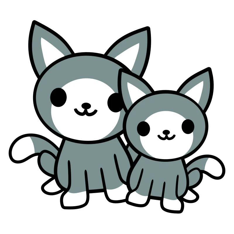 2 chats amis équipe équipage deux chatons de compagnie