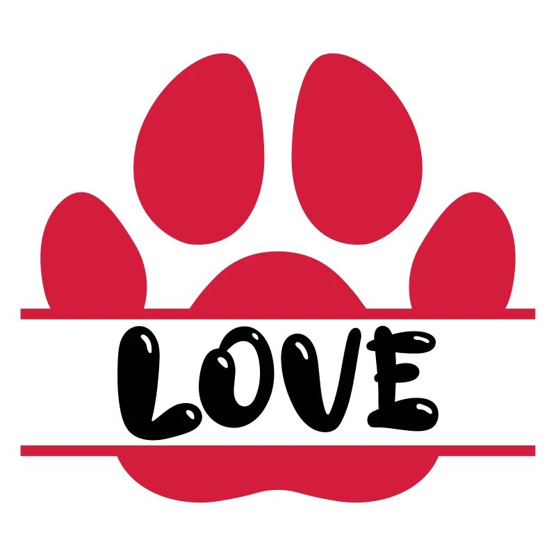 Les chiens empreintes d’amour vector design
