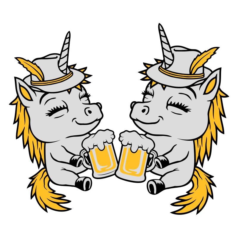 Einhorn Freunde Bier Anstoßen
