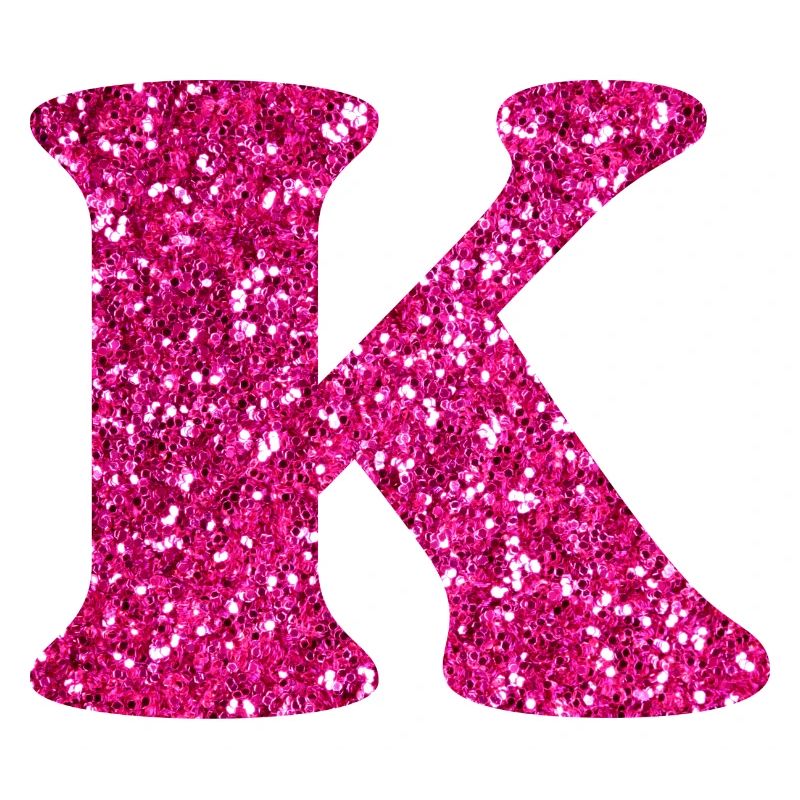 Buchstabe k rosa Glitzer