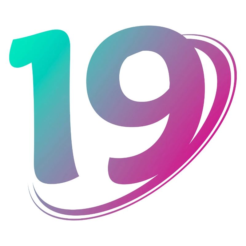 Numéro 19 multicolore