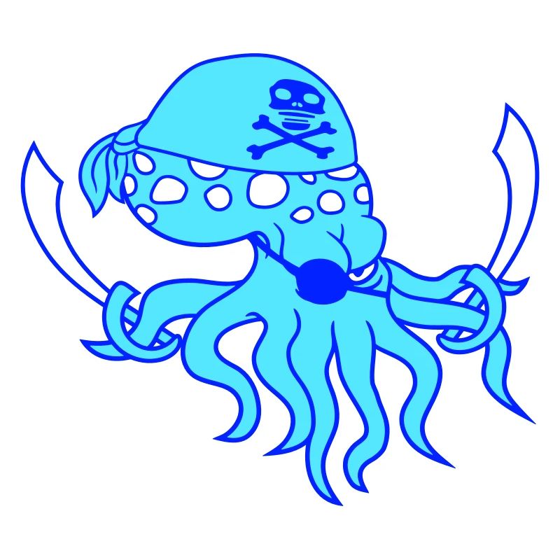 Evil Octopus Pirate Cephalopod Octopus Squid