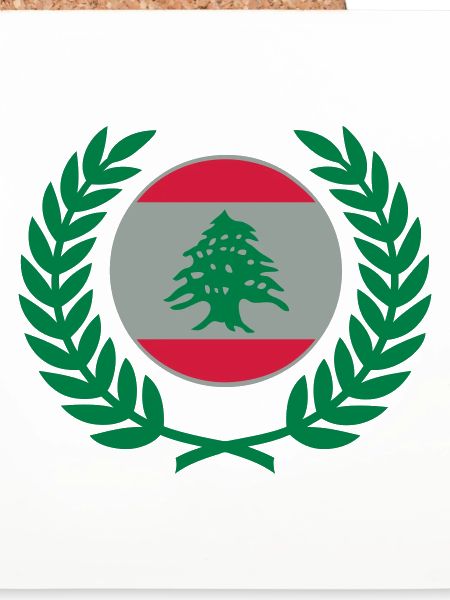 Libanon (Flagge & Lorbeerkranz)