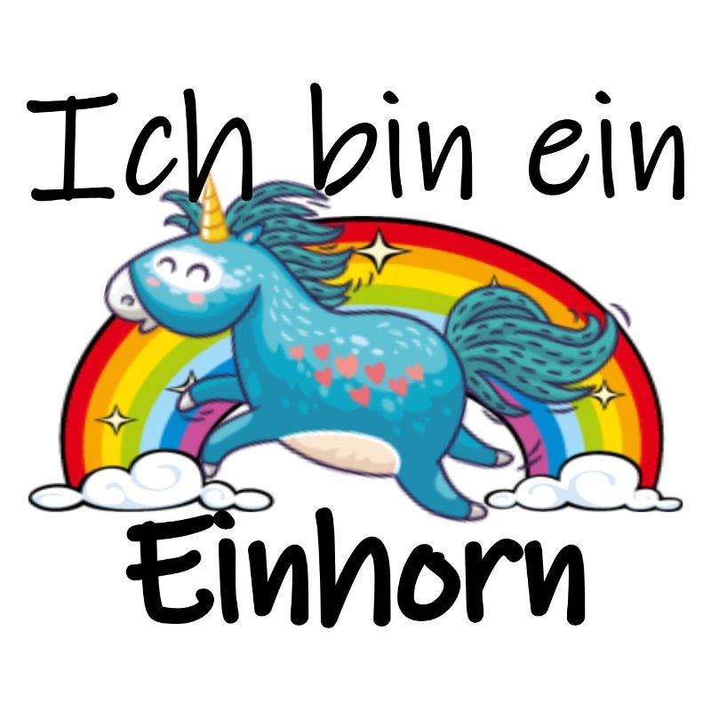 Ich bin ein Einhorn mit Regenbogen
