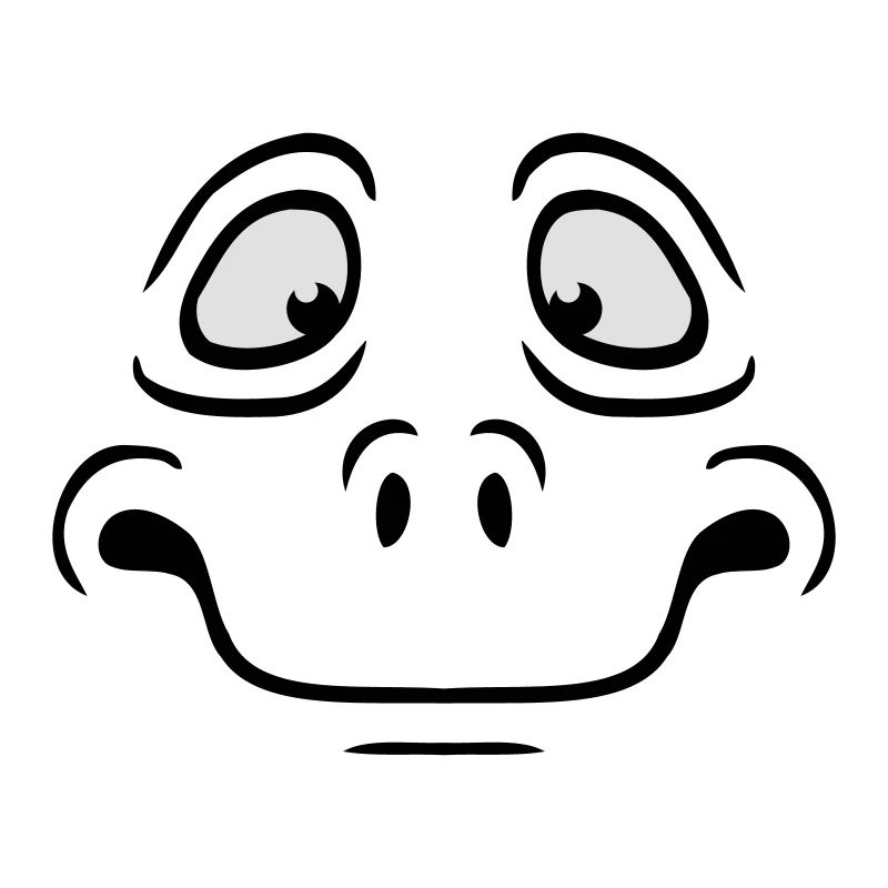 Insecure Anxious Comic Cartoon Face