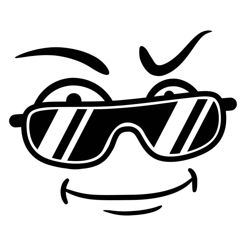 Cool guy sunglasses type grin