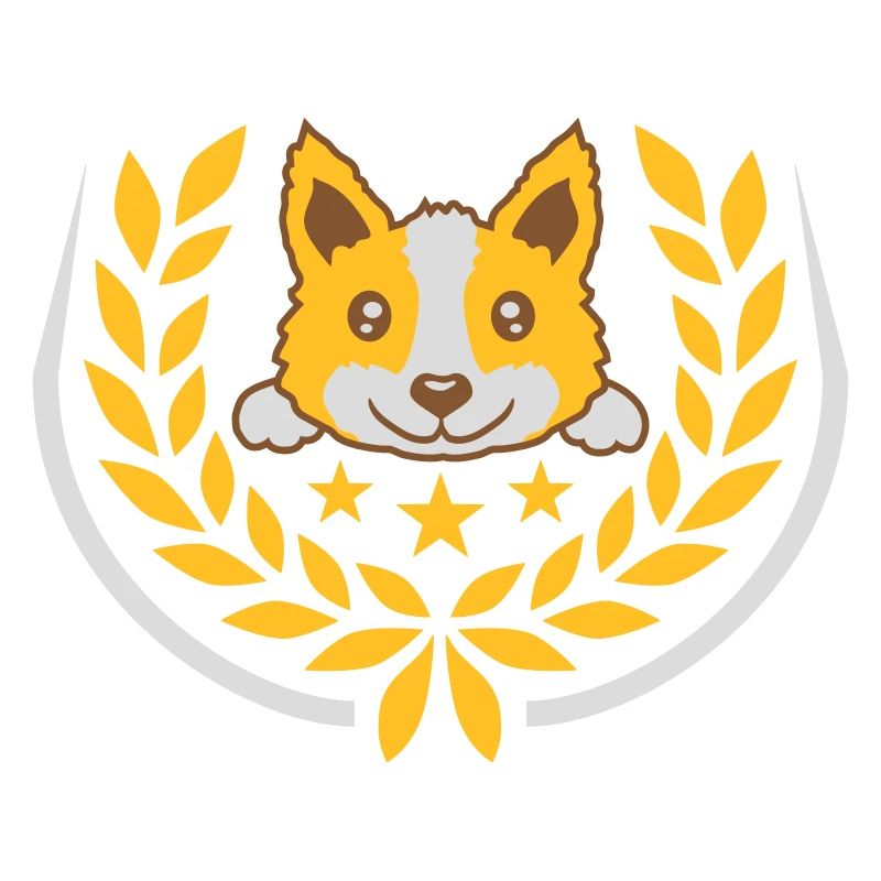 Laurel wreath cute dog design