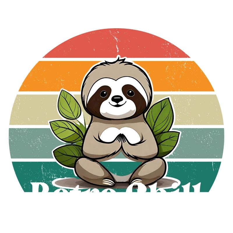 Retro Sloth: Chilling dans le style rétro