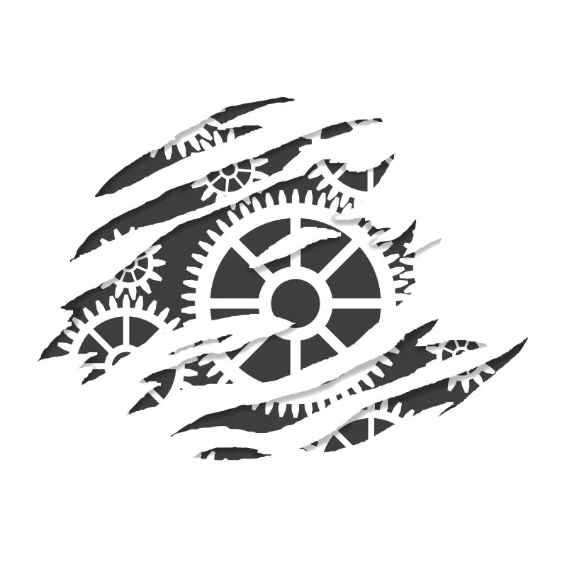 Gear behind torn effect - gift idea