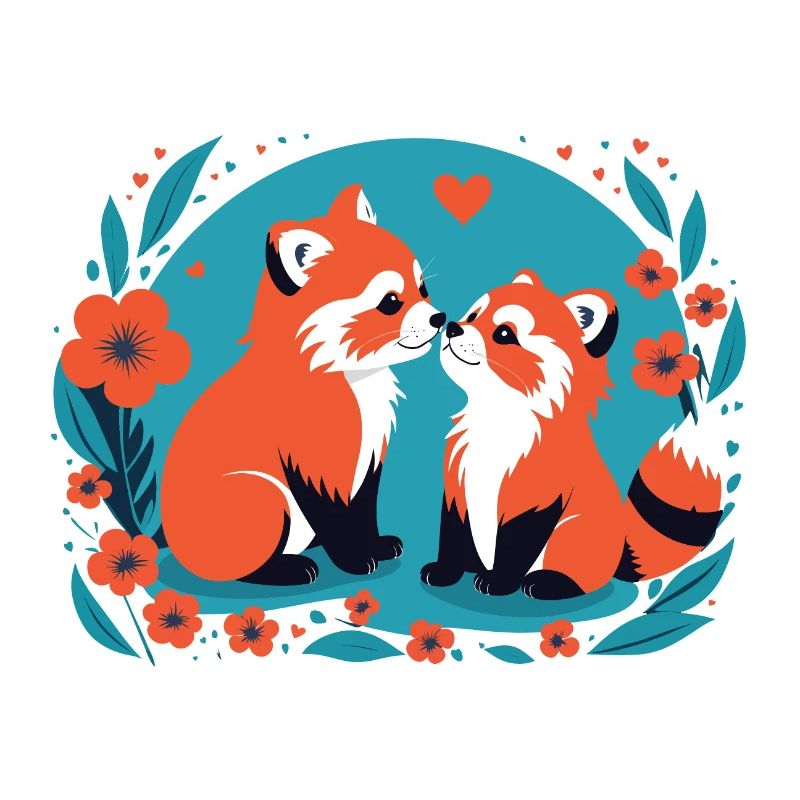 Roter Panda Paar