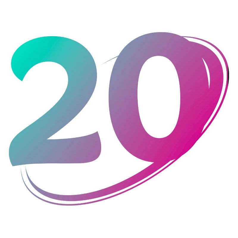 Numéro 20 multicolore