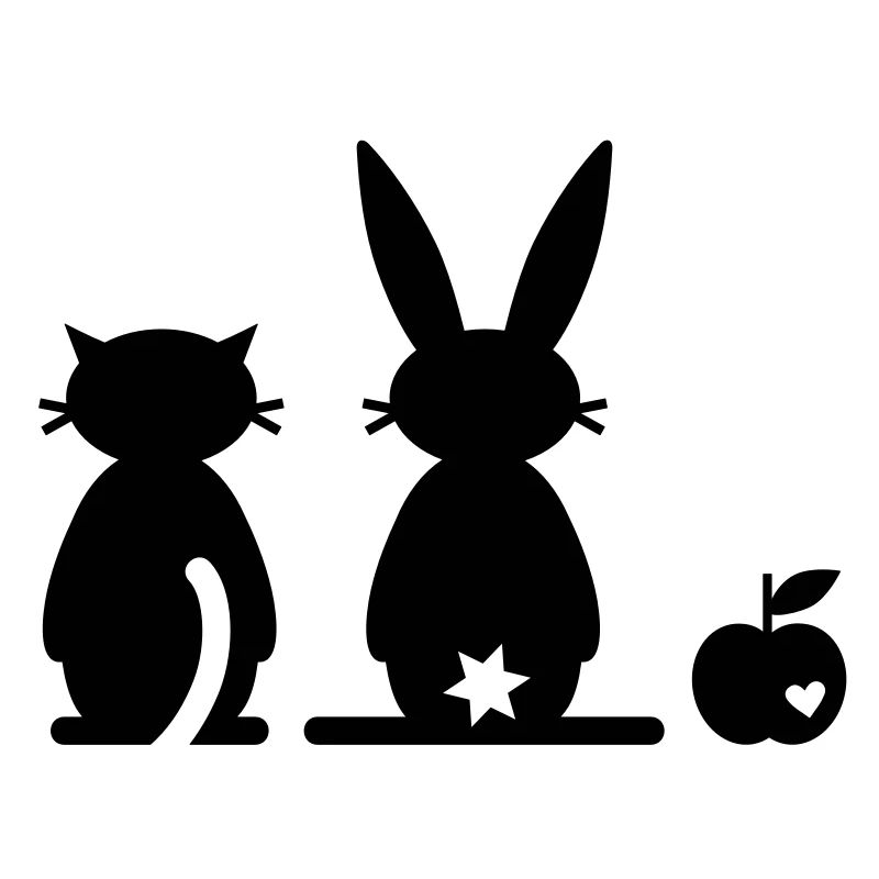 Hase Katze Apfel