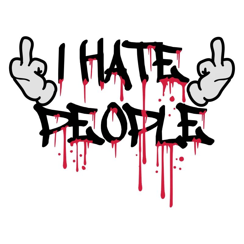 cool i hate people text graffiti spray drops blu