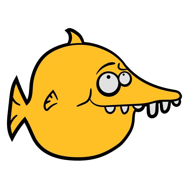 thick round funny comic fish