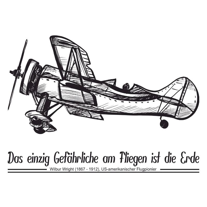 Flugzeug Propeller Old Timer Pilot-Spruch, schwarz