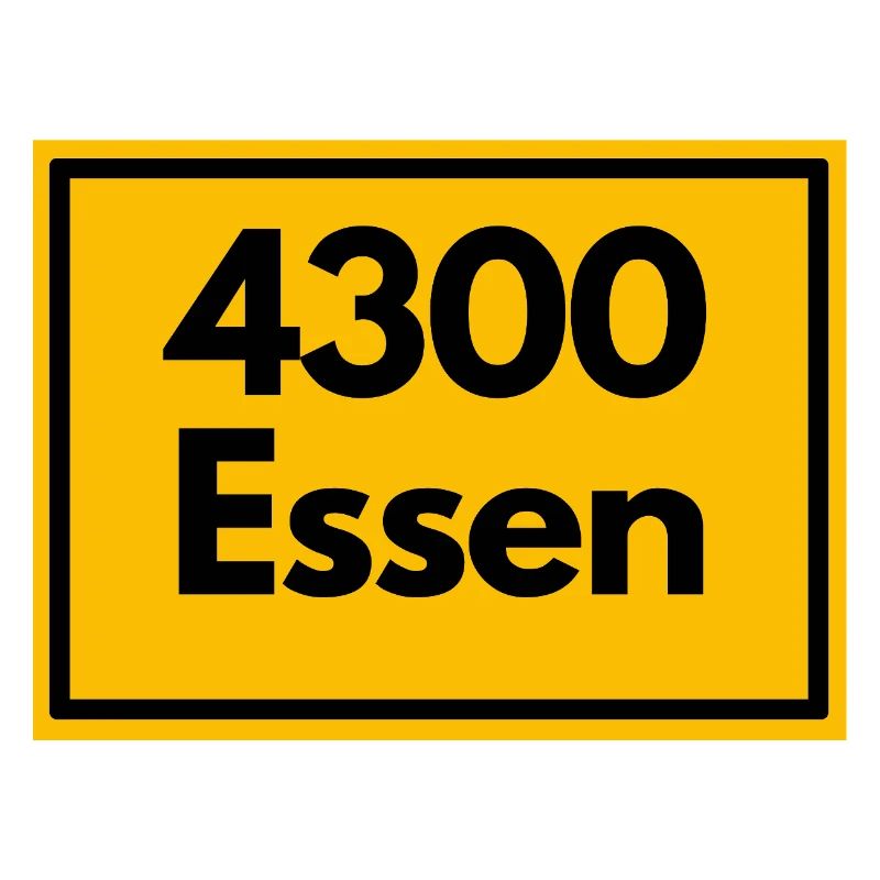 Town sign - then retro old zip code 4300 ESSEN