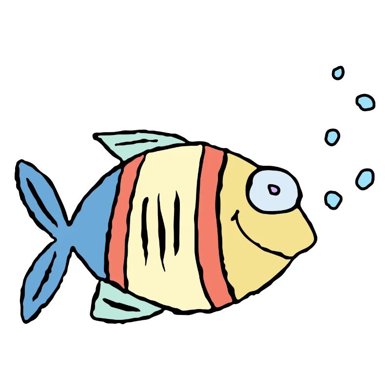 Poisson Cichlide Eau Mer Graffiti Dessin