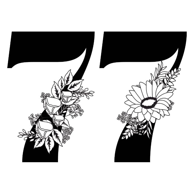 Nummer 77 Schwarze Blumen - 77. Blumengeburtstag