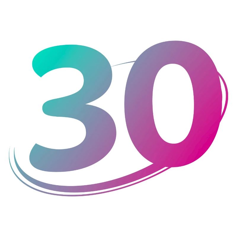 Numéro 30 multicolore