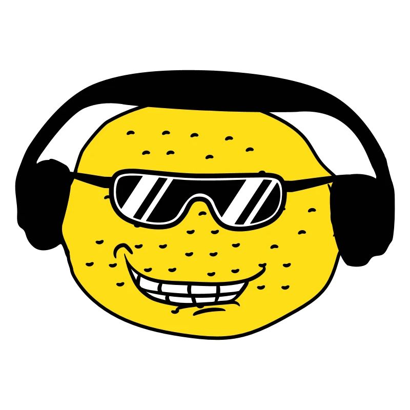 Funny DJ Party Lemon Fruit Music Fun Face