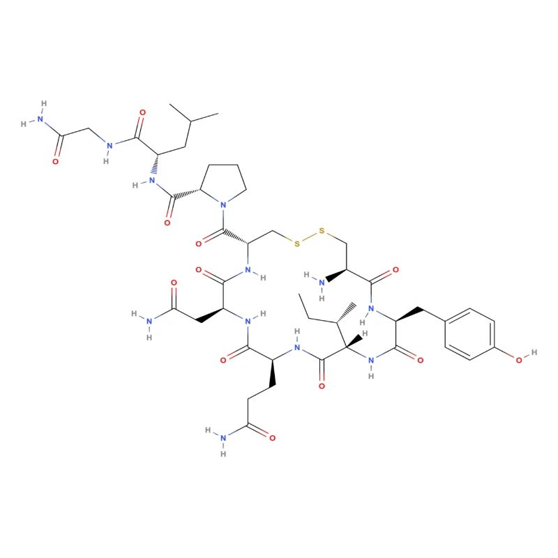 Oxytocin Molecule - Colored Structural Formula