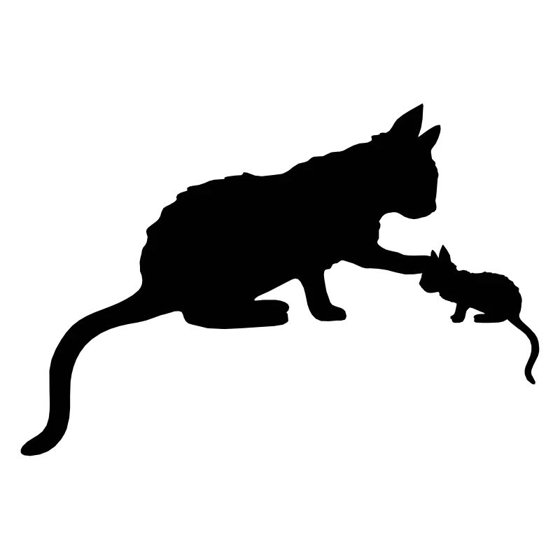 Cat Mom touche les chatons