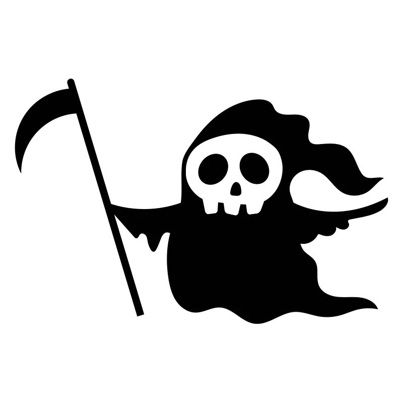 Wandelnder Todesschädel mit einer Sense