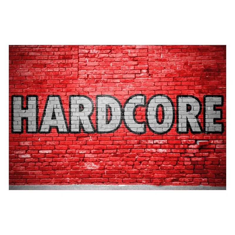 Hardcore bakstenen muur graffiti