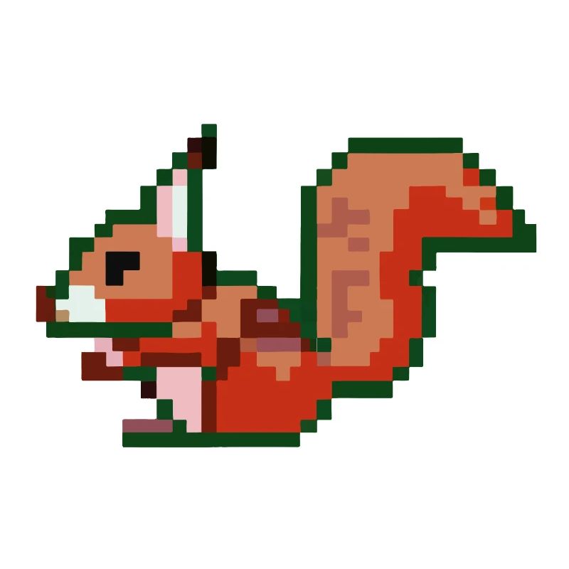 Eichhörnchen Pixel Art Geschenkidee