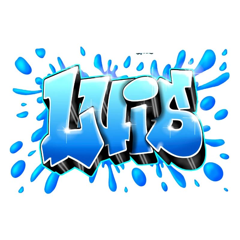 Luis graffiti name splash printable on everything