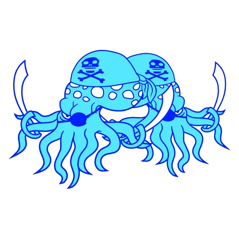 2 Evil Octopus Pirate Cephalopod Octopus Squid