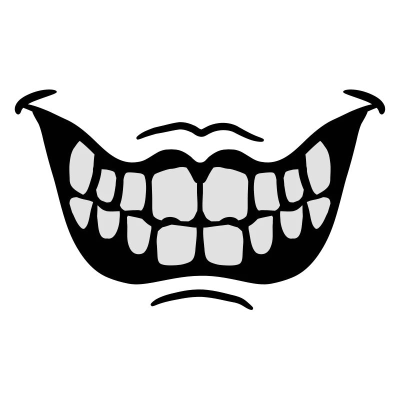 Grinning Evil Horror Mouth Smile Comic Teeth