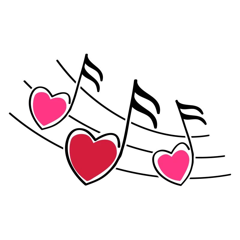 music notes hearts