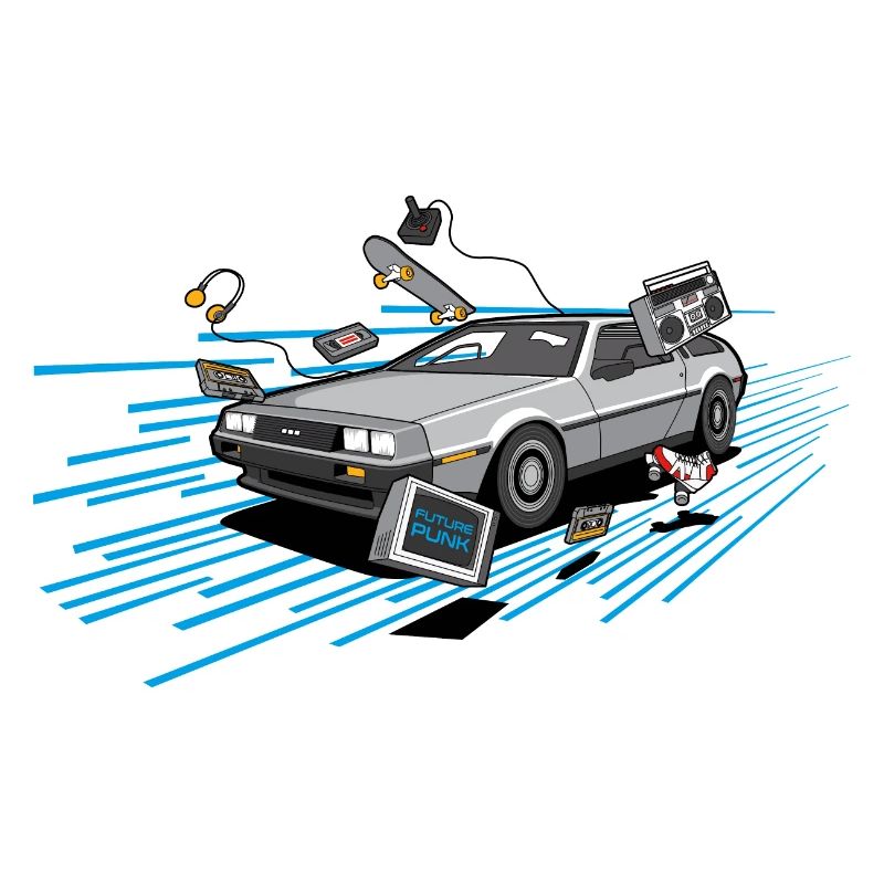 Delorean Oldtimer Youngtimer Retro Future bleu 80s