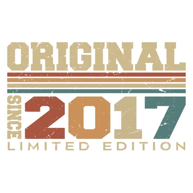 Original 2017 Retro Gift 7th Anniversary 2017
