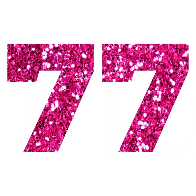 Nummer 77 Pink Glitter - 77. Geburtstag