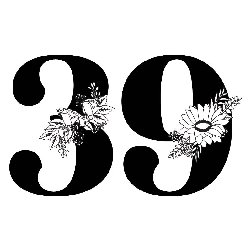 Nummer 39 Schwarze Blumen - 39. Blumengeburtstag
