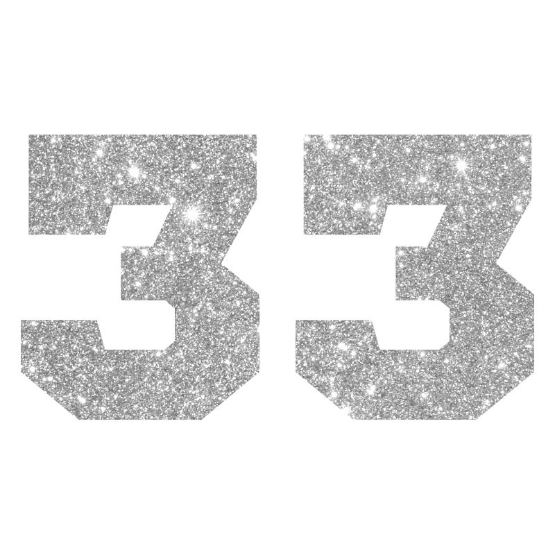 Nummer 33 Silberglitter - 33. Jubiläum