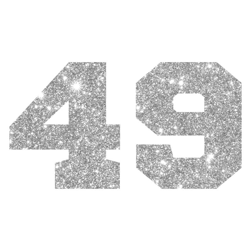 Nummer 49 Silberner Glitzer - 49. Jubiläum