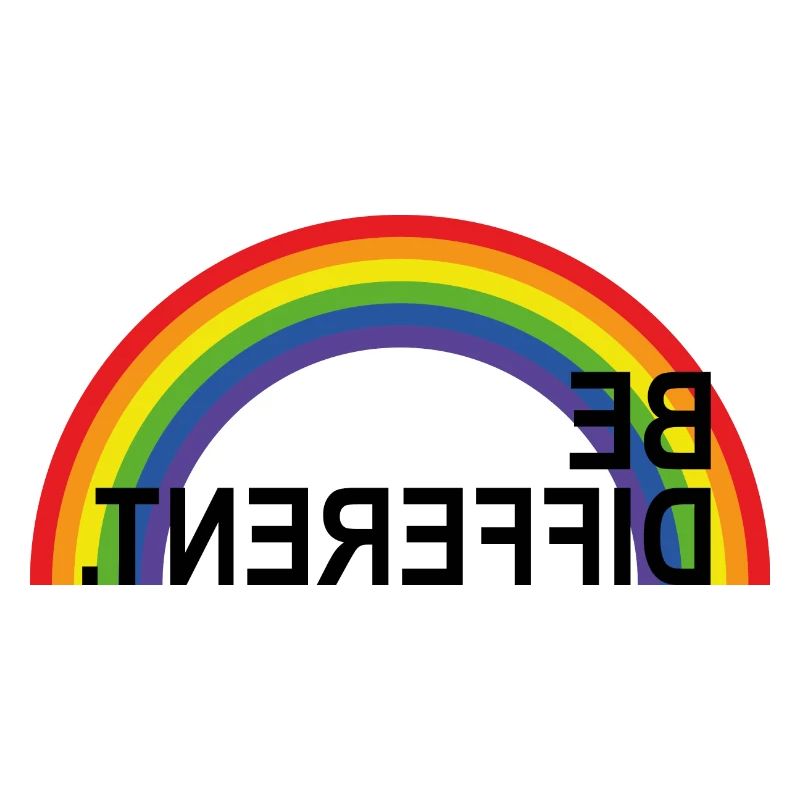 be different rainbow rainbow design with saying