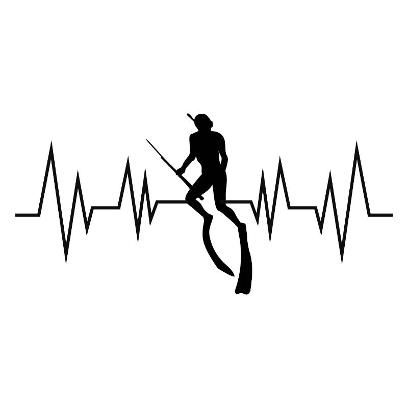 Speerfischen Freitauchen Herzschlag Design