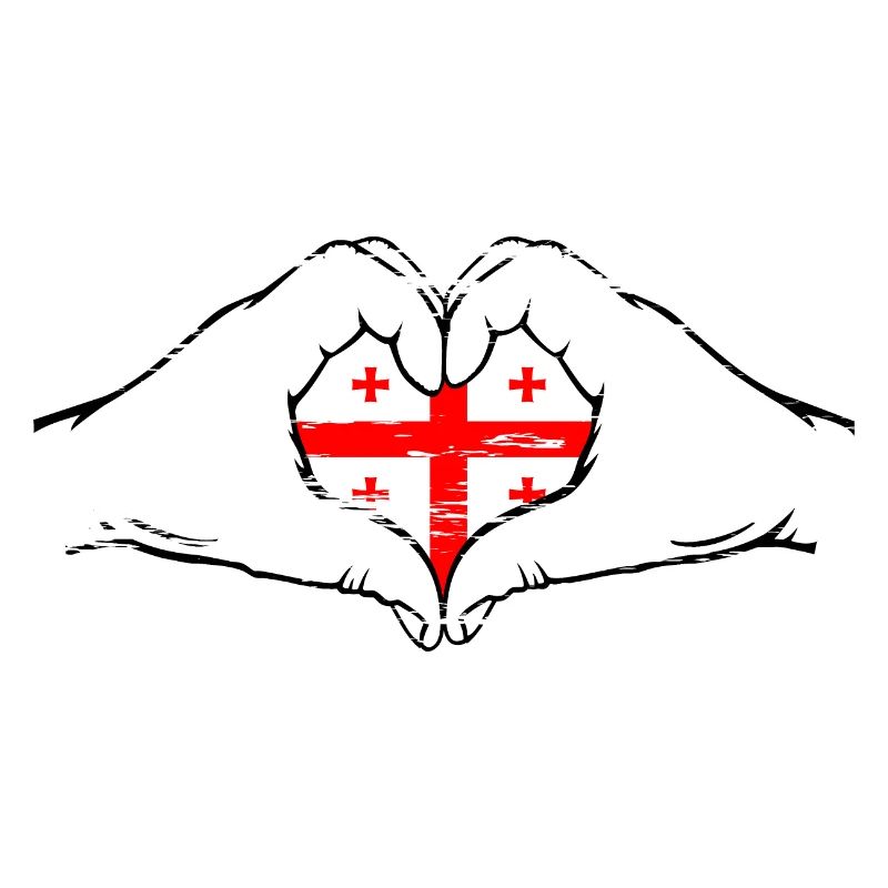 Drapeau de Géorgie en forme de coeur utilisé