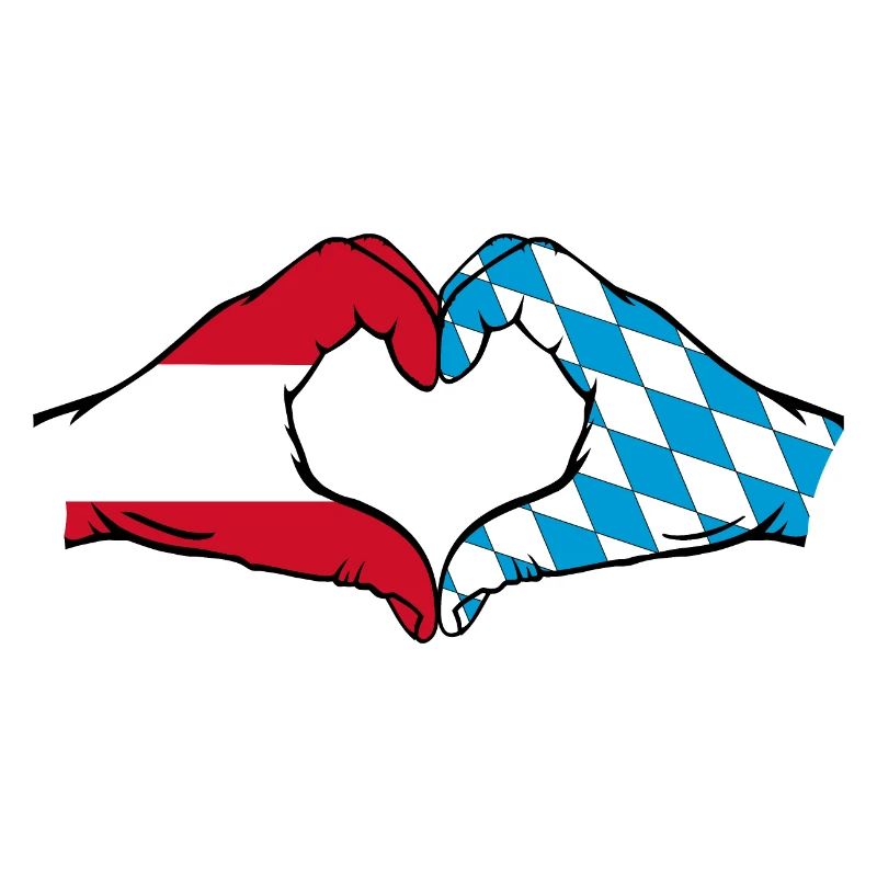 Austria Flag Hands Heart Shape
