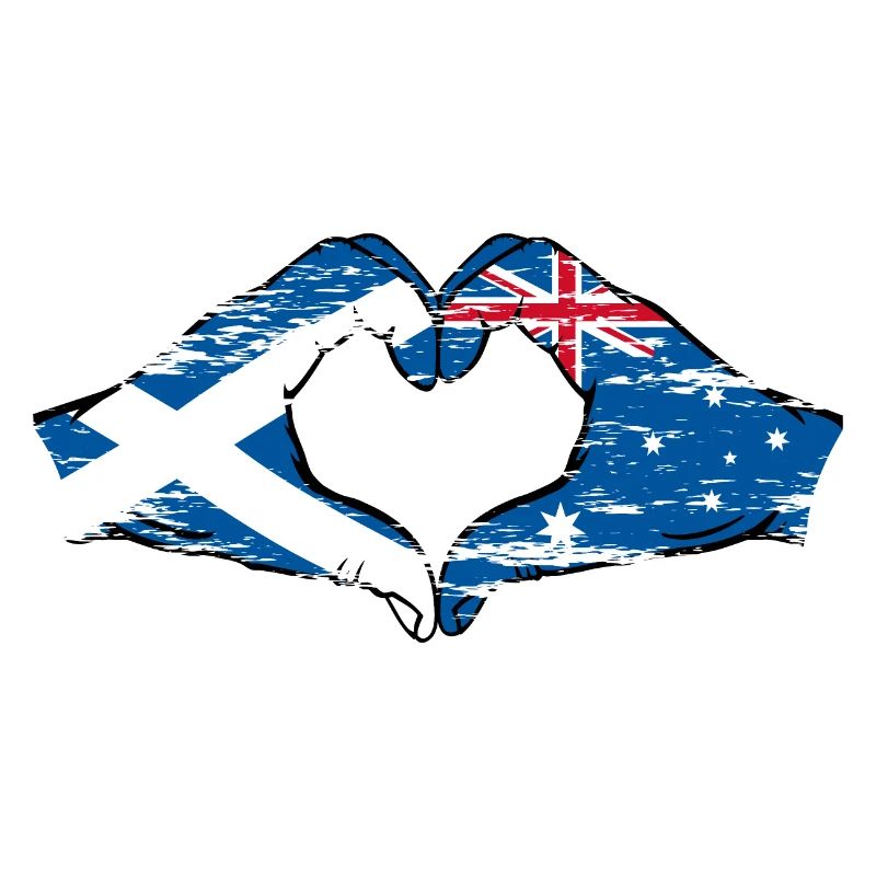 Écosse Australie drapeau forme de cœur utilisé